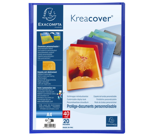 Protège-documents en polypropylène semi rigide Kreacover® Opaque 40 vues - A4