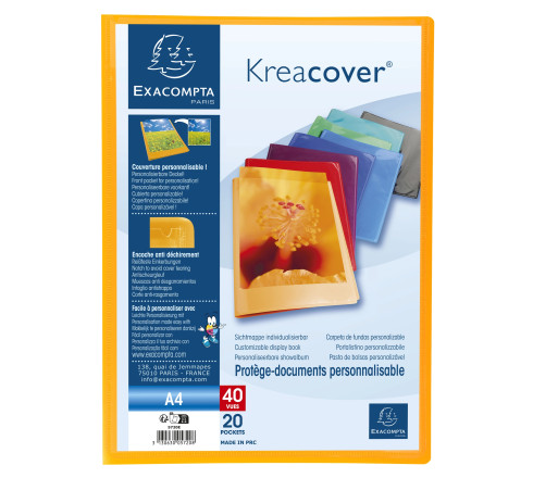 Protège-documents en polypropylène semi rigide Kreacover® Opaque 40 vues - A4