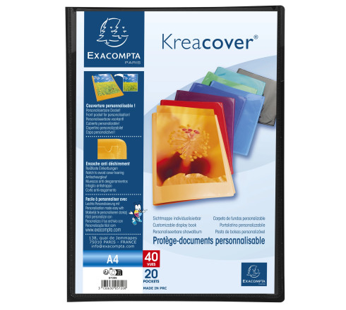 Protège-documents en polypropylène semi rigide Kreacover® Opaque 40 vues - A4