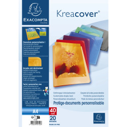 Protège-documents en polypropylène semi rigide Kreacover® Opaque 40 vues - A4