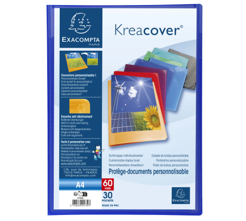 Protège-documents en polypropylène semi rigide Kreacover® Opaque 60 vues - A4