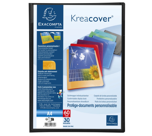 Protège-documents en polypropylène semi rigide Kreacover® Opaque 60 vues - A4