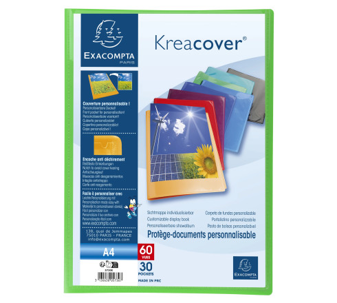 Protège-documents en polypropylène semi rigide Kreacover® Opaque 60 vues - A4