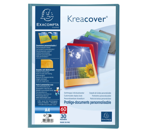 Protège-documents en polypropylène semi rigide Kreacover® Opaque 60 vues - A4