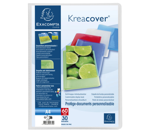 Protège-documents en polypropylène semi rigide Kreacover® Chromaline 60 vues - A4