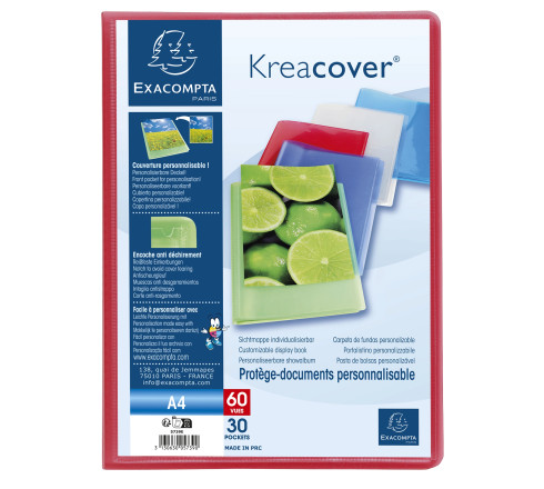 Protège-documents en polypropylène semi rigide Kreacover® Chromaline 60 vues - A4