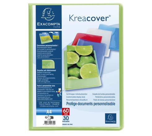 Protège-documents en polypropylène semi rigide Kreacover® Chromaline 60 vues - A4