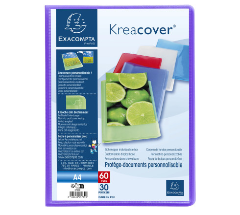 Protège-documents en polypropylène semi rigide Kreacover® Chromaline 60 vues - A4