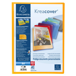 Protège-documents en polypropylène semi rigide Kreacover® Opaque 80 vues - A4