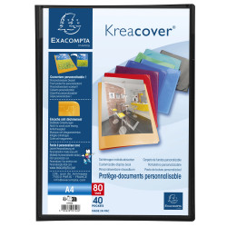 Protège-documents en polypropylène semi rigide Kreacover® Opaque 80 vues - A4