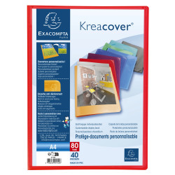 Protège-documents en polypropylène semi rigide Kreacover® Opaque 80 vues - A4