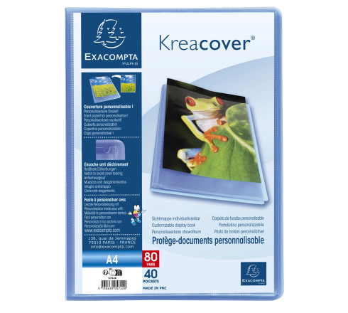 Protége-documents en polypropylène semi rigide Kreacover Chromaline 80vues - A4