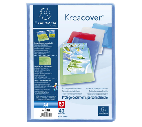 Protège-documents en polypropylène semi rigide Kreacover® Chromaline 80 vues - A4