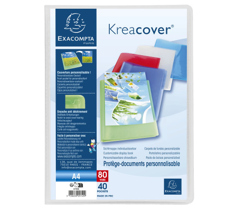 Protège-documents en polypropylène semi rigide Kreacover® Chromaline 80 vues - A4