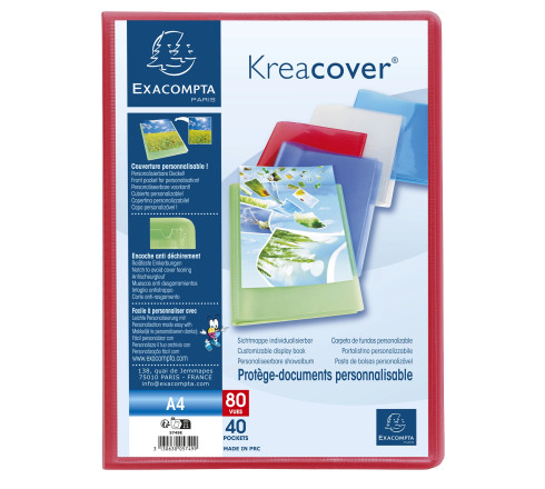 Protège-documents en polypropylène semi rigide Kreacover® Chromaline 80 vues - A4