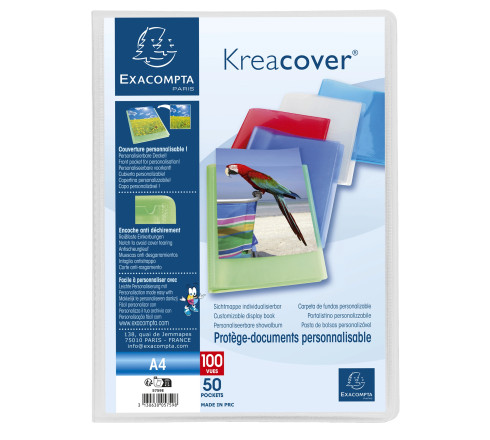 Protège-documents en polypropylène semi rigide Kreacover® Chromaline 100 vues - A4
