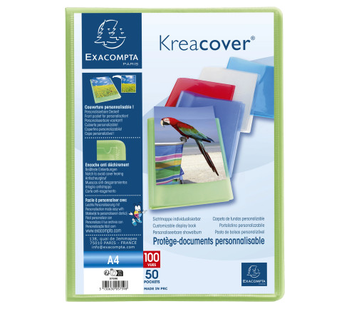 Protège-documents en polypropylène semi rigide Kreacover® Chromaline 100 vues - A4