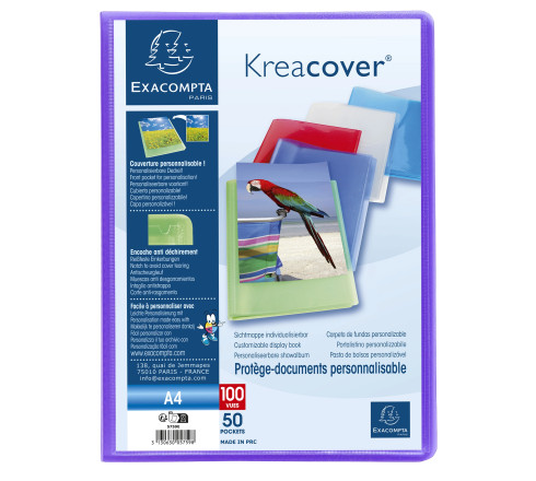 Protège-documents en polypropylène semi rigide Kreacover® Chromaline 100 vues - A4