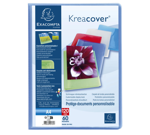 Protège-documents en polypropylène semi rigide Kreacover® Chromaline 120 vues - A4