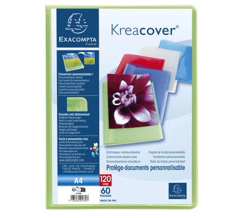 Protège-documents en polypropylène semi rigide Kreacover® Chromaline 120 vues - A4
