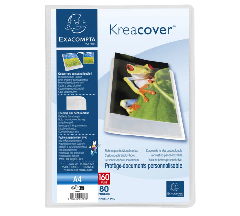 Protège-documents en polypropylène semi rigide Kreacover Chromaline 160 vues - A4