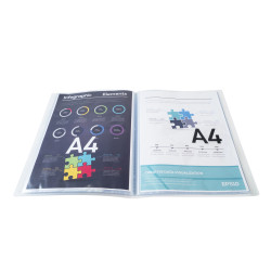 Protège-documents en polypropylène semi rigide Kreacover Chromaline 160 vues - A4