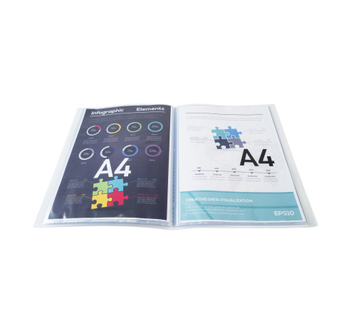 Protège-documents en polypropylène semi rigide Kreacover Chromaline 160 vues - A4
