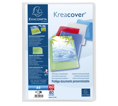 Protège-documents en polypropylène semi-rigide KreaCover® Chromaline 160 vues - A4