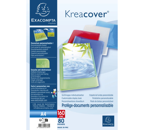 Protège-documents en polypropylène semi-rigide KreaCover® Chromaline 160 vues - A4