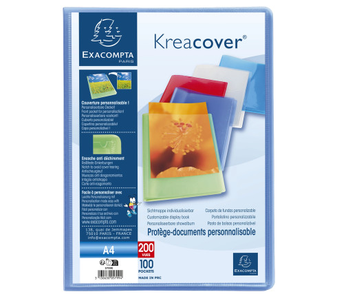 Protège-documents en polypropylène semi-rigide KreaCover® Chromaline 200 vues - A4