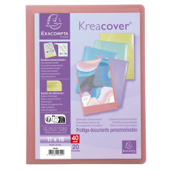 Protège-documents 11x15cm en polypropylène Kreacover Pastel 40 vues