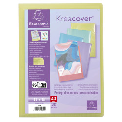 Protège-documents 11x15cm en polypropylène Kreacover Pastel 40 vues