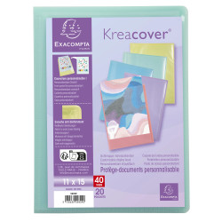Protège-documents 11x15cm en polypropylène Kreacover Pastel 40 vues