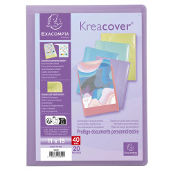 Protège-documents 11x15cm en polypropylène Kreacover Pastel 40 vues