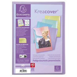 Protège-documents 18x23cm en polypropylène Kreacover Pastel 40 vues - A5