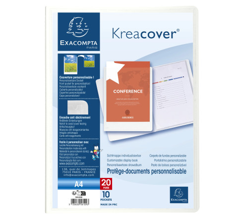 Protège-documents en polypropylène rigide Kreacover® 20 vues - A4