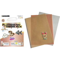 Pochette de 7 feuilles de plastique fou pailleté coloris assortis