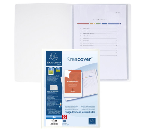 Protège-documents en polypropylène rigide Kreacover® 20 vues - A4