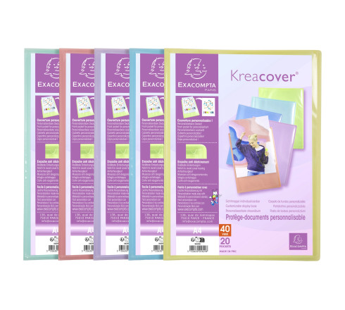 Protège-documents en polypropylène Kreacover Pastel 40 vues - A4