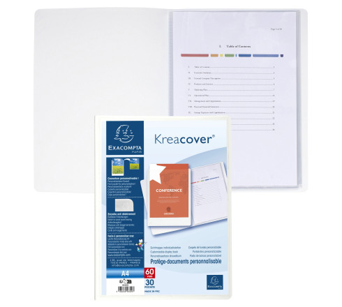 Protège-documents en polypropylène rigide Kreacover® 60 vues - A4