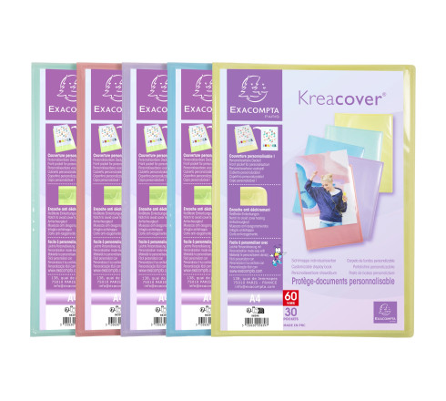 Protège-documents en polypropylène Kreacover Pastel 60 vues - A4