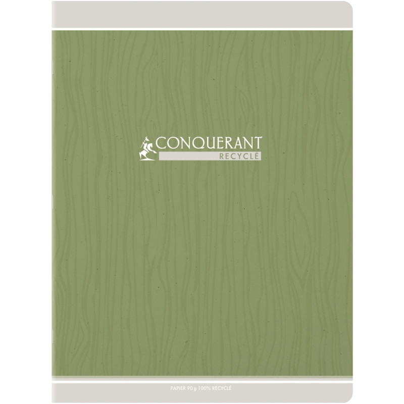 Piqûre 48 pages CONQUERANT RECYCLE, format 24x32 cm, seyès, papier 90g