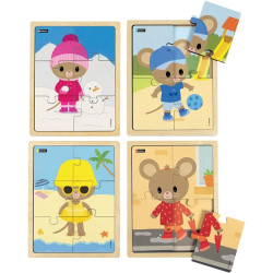 Lot de 4 puzzles, Kimi les saisons
