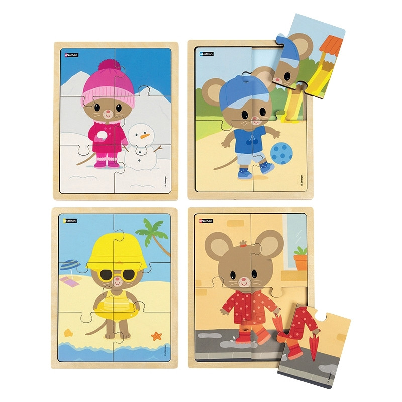 Lot de 4 puzzles, Kimi les saisons