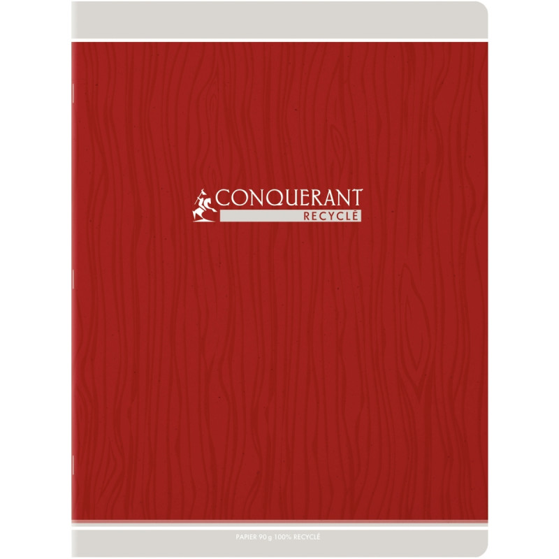 Piqûre 48 pages CONQUERANT RECYCLE, format 24x32 cm, seyès, papier 90g