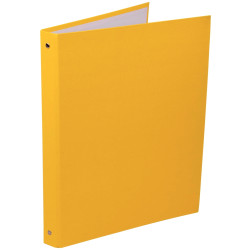 Classeur 4 anneaux en carton plastifié, format A4+, dos 2 cm, jaune