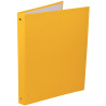 Classeur 4 anneaux en carton plastifié, format A4+, dos 2 cm, jaune