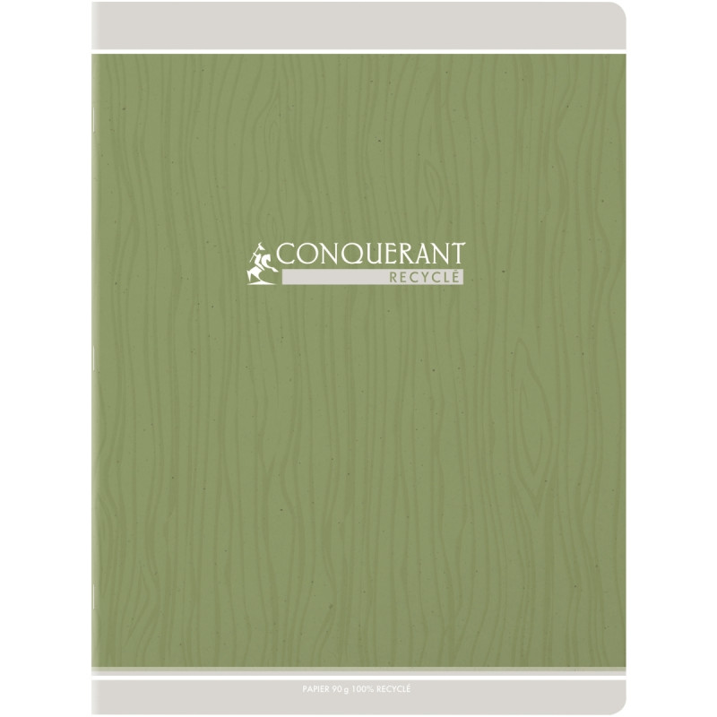 Piqûre 96 pages CONQUERANT RECYCLE, format 24x32 cm, seyès, papier 90g