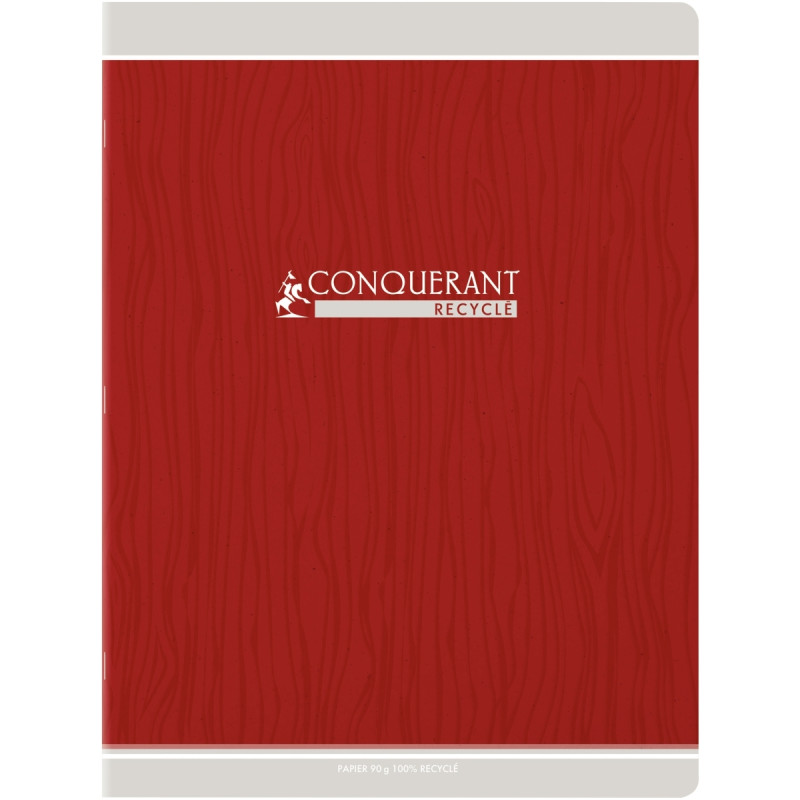 Piqûre 96 pages CONQUERANT RECYCLE, format 24x32 cm, seyès, papier 90g