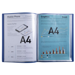 Protège-documents en PP recyclé semi-rigide BeeBlue 80 vues - A4
